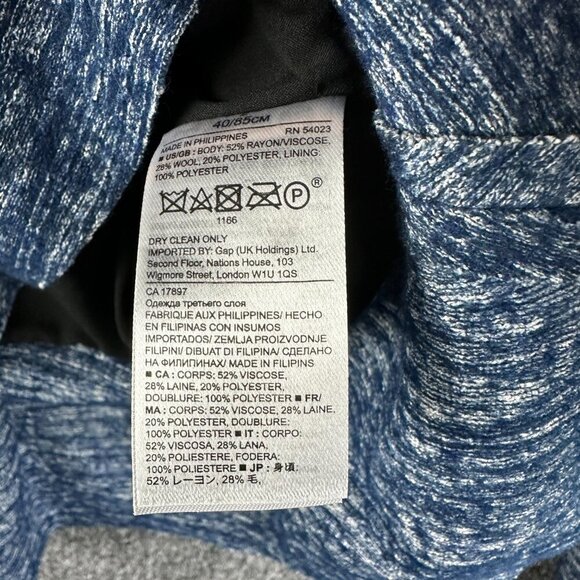 Banana Republic Sweater Women 2 Cardigan Blue Full Zip Lined Fluted Hem - Picture 6 of 8